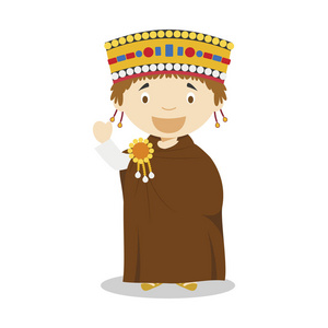 皇帝查士丁尼我卡通人物.矢量插图.儿童历史收藏照片