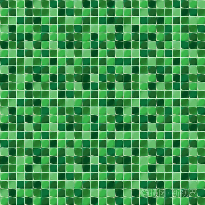 浴室和水疗用马赛克瓷砖.无缝的背景.重复纹理.绿色闪亮瓷砖插图