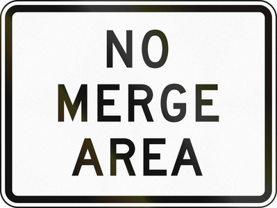 在美国特拉华州没有合并区使用的道路标志