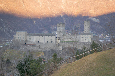 Castelgrande 城堡，在贝林佐纳