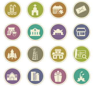 基础设施的城市图标设置照片