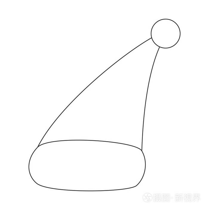 圣诞老人的帽子矢量轮廓符号图标设计