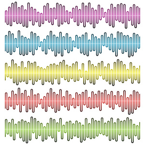 声波矢量集。音频均衡器。声音及音频波