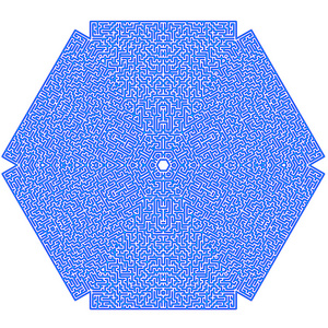 蓝色的迷宫。孩子们迷宫