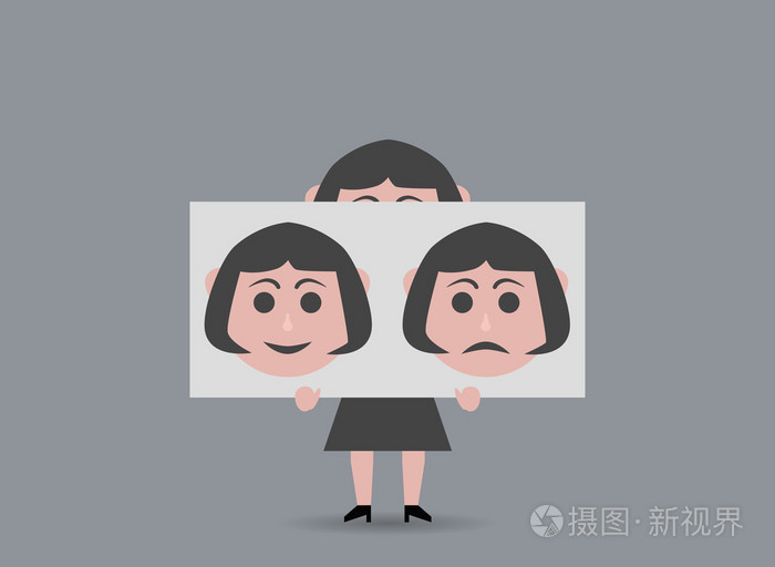 快乐或悲伤的女人