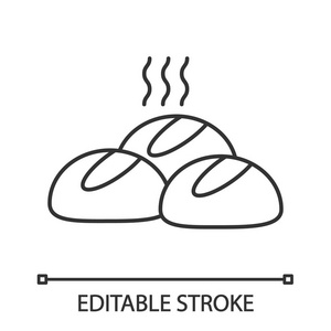 细线插图.圆包子.轮廓符号.矢量隔离轮廓图.可编辑描边照片