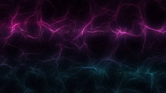 电子神经网络. 抽象运动背景。用电脉冲飞越神经元网络。synapse.大脑.冷的颜色。多莉