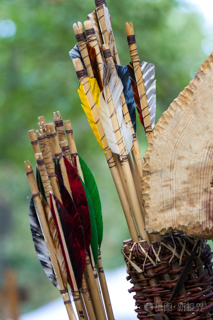 古代木箭的特写