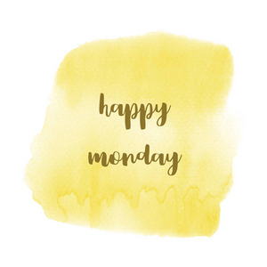 你好星期一黄色水彩背景上的文字