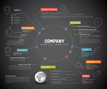 公司的信息图表概述设计模板