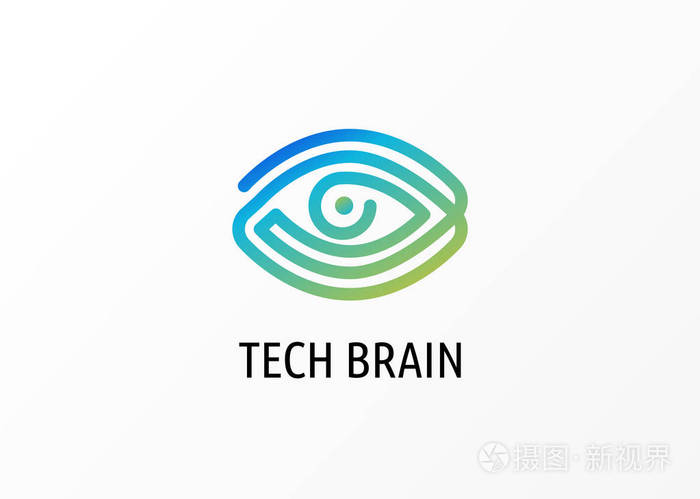 现代标志创新概念与眼睛技术, 生物技术, 验光图标