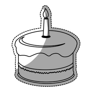 生日蛋糕和蜡烛图标图像