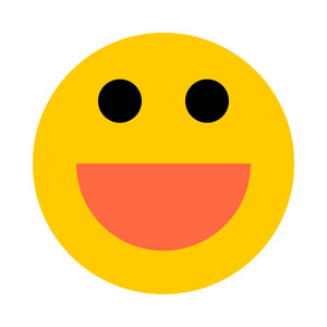 矢量图快乐的笑脸,微笑的脸平面样式表情符号复古认为女孩图释白色