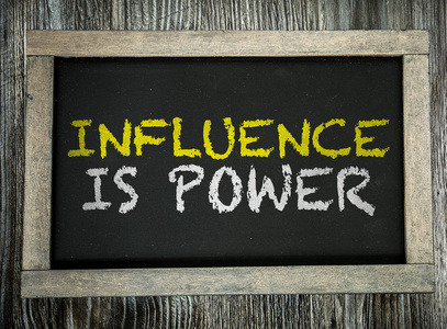 是的在黑板上的文本影响是力量在黑板上照片