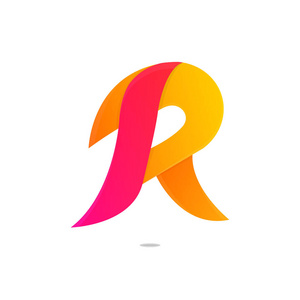 元素的滑稽 r 字母形状的 logo 矢量图标标志设计照片