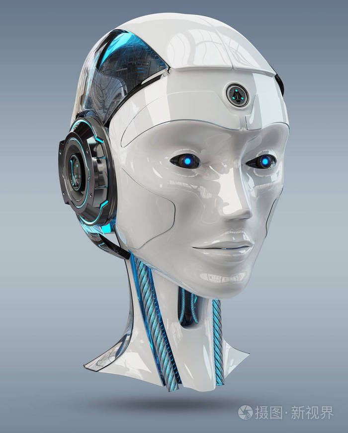 机器人头人工智能3d渲染