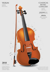 古典音乐概念小提琴矢量图