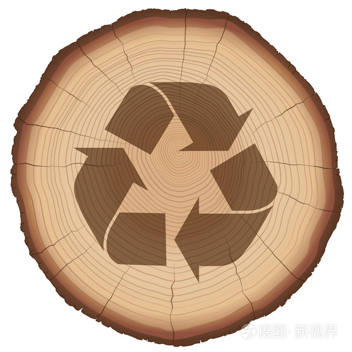木材回收符号树树干