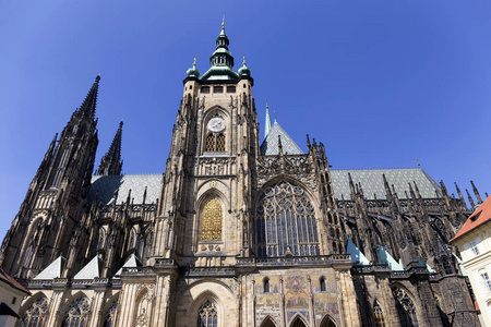 捷克的阳光明媚的日子, 布拉格城堡的哥特式圣圣维特大教堂