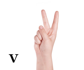 手指拼写字母表bsl fingerspelling 字母表手指拼写字母表折纸手语 v