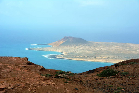 在采取从北部兰萨罗特岛的岛拉忙碌的景观。加那利群岛。西班牙