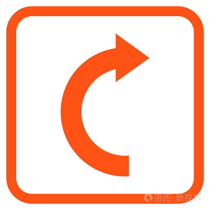 在框架中的旋转右矢量图标