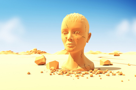 应对的石头绝对的孤独.概念照片