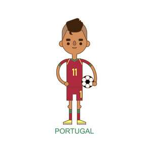 国家葡萄牙足球足球球员矢量图