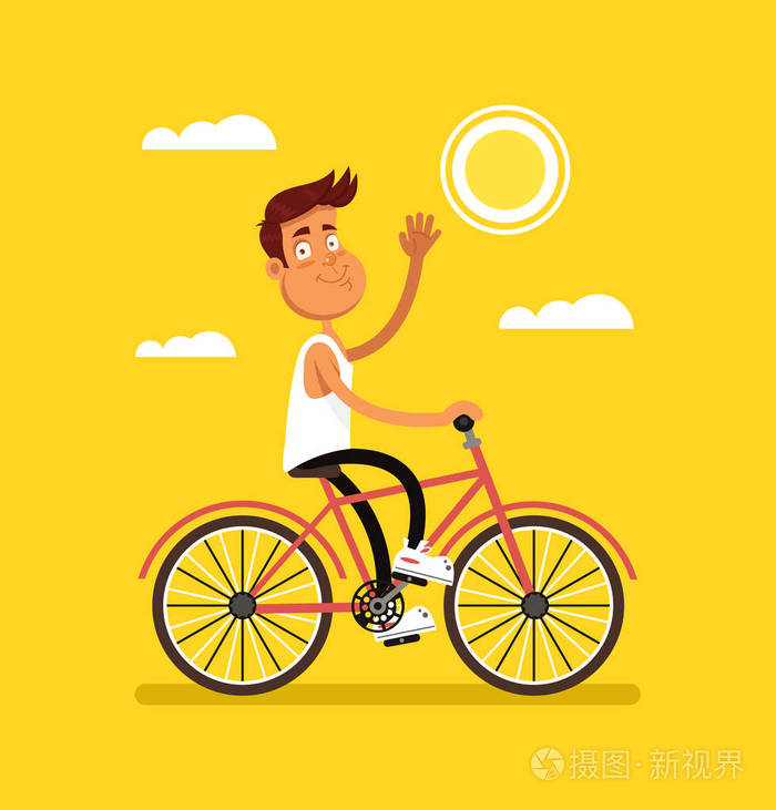 运动健康活跃的生活方式旅游夏季时间概念.矢量平面图形设计隔离插图