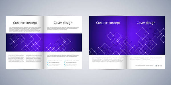 带 dna 分子背景的双折叠方形小册子模板