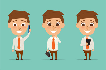 商业人性格不同的姿势.商务人士卡通设计照片