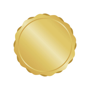 现代的金色圆形金属徽章, 标签和设计元素.矢量图照片