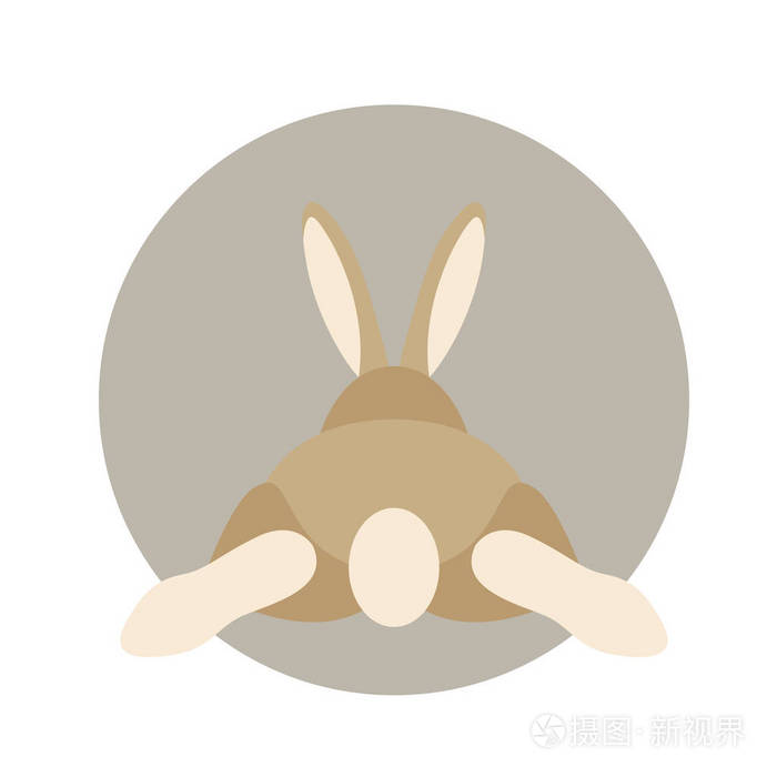 兔矢量插画平面风格侧面