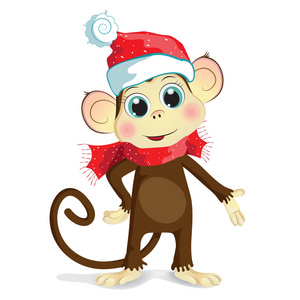 小猴子的卡通插图图片