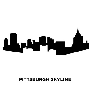 匹兹堡天际线剪影在白色背景, 矢量例证