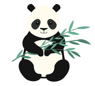 熊猫在白色背景下被隔绝了.矢量插图照片