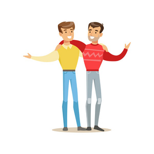 开心互动的两个人图片