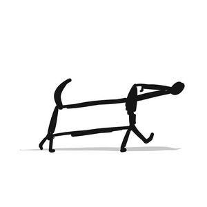 可爱的腊肠狗, 素描为您的设计