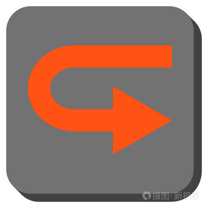 向右转圆形方形矢量图标