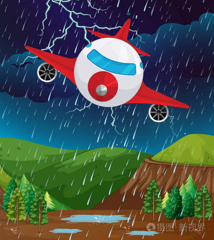 飞机在恶劣天气下飞行