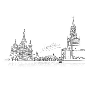 莫斯科，红场，为您设计素描