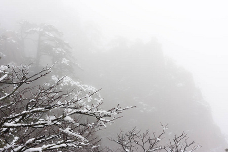 冬天，雪中国黄山