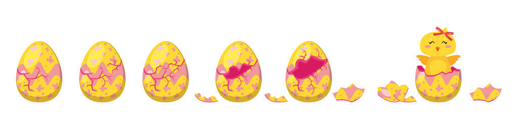小鸡孵化动画从鸡蛋