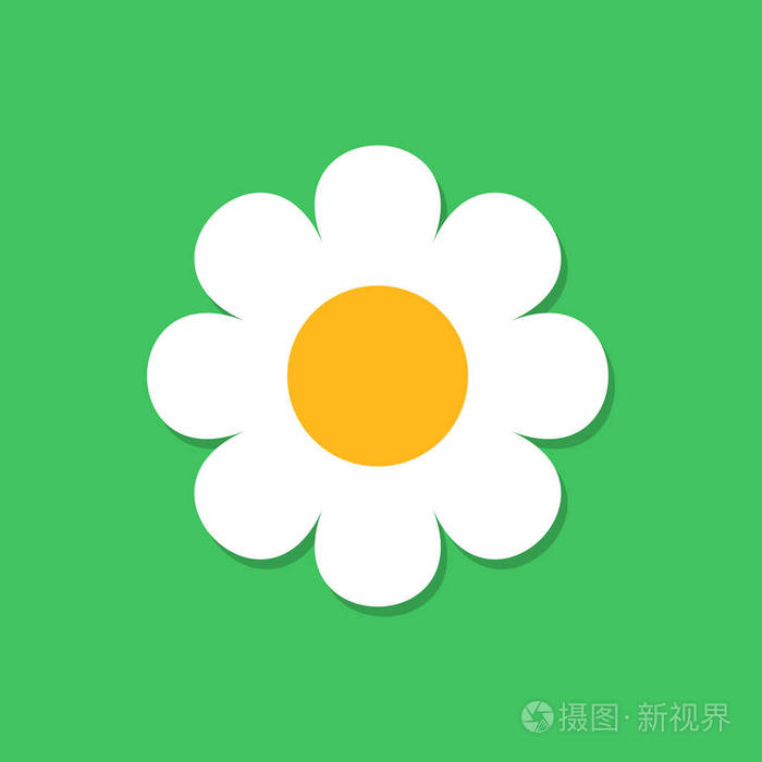 洋甘菊花矢量图标在扁平风格菊花插图o