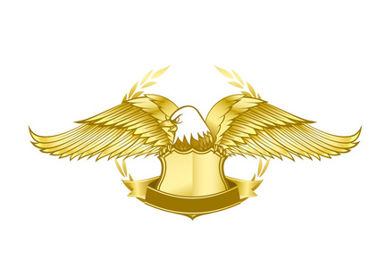 鹰和徽章标志为白色黑色标志和会徽设计的