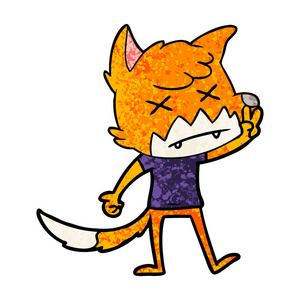 卡通死狐狸的矢量插图照片