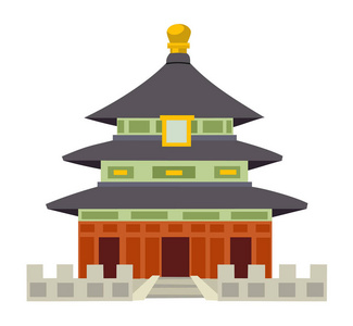 矢量格式北京天坛矢量图标隔离在透明背景下, 天坛在北京标志设计北京