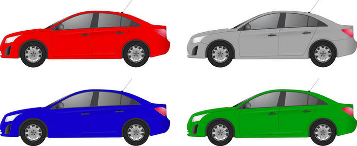 不同颜色的车，现实汽车模型一套
