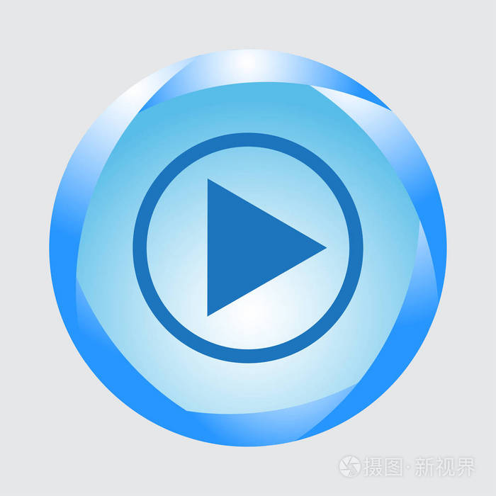 播放按钮矢量图标平面样式.矢量图 eps10