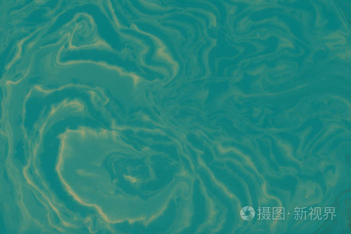 suminagashi大理石纹理手绘与青色墨水数字纸500执行的传统